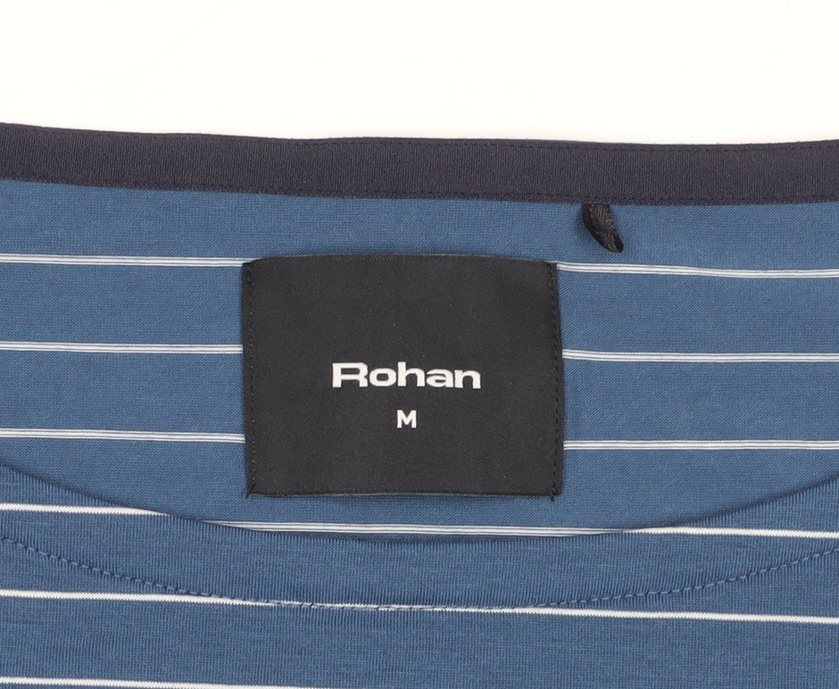 Rohan Women's Blue Striped Long Sleeve T-Shirt M