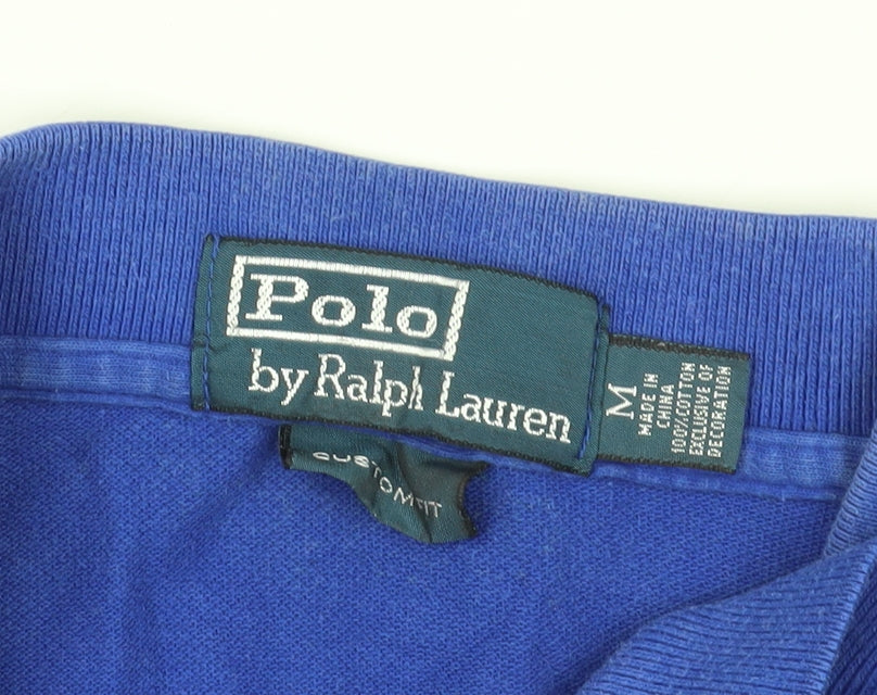 Ralph Lauren Men's Blue Polo Shirt M Short Sleeve Cotton