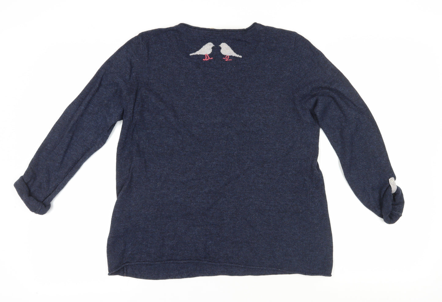 White Stuff Women's Blue Bird Pullover Jumper Size 12