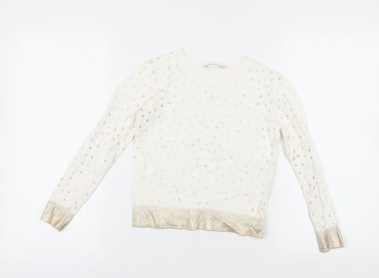 Mint Velvet Ivory Girls Star Pullover Jumper 8 Years