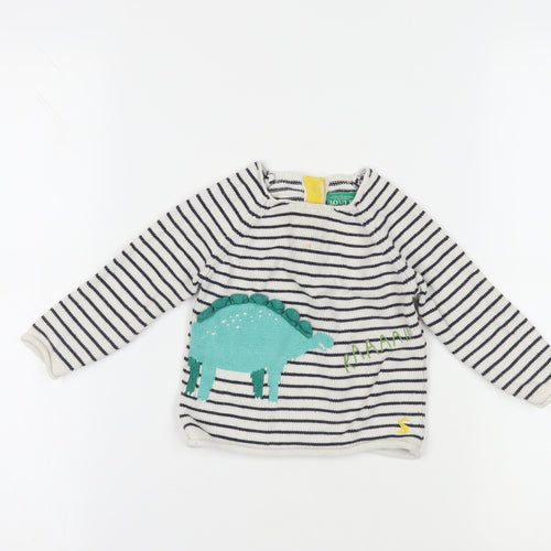 Joules Unisex Baby Dinosaur Striped Jumper 9-12M