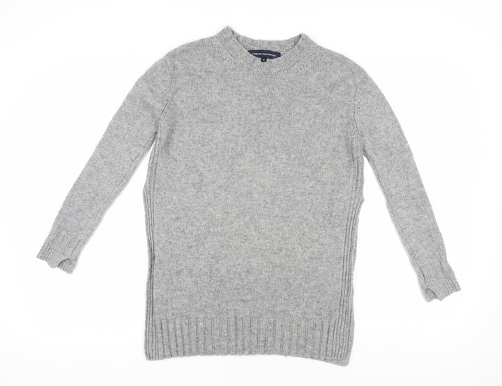 French Connection Grey Crew Neck Wool Blend Jumper