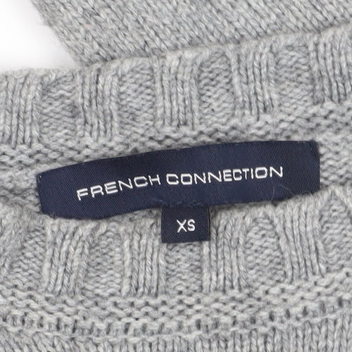 French Connection Grey Crew Neck Wool Blend Jumper