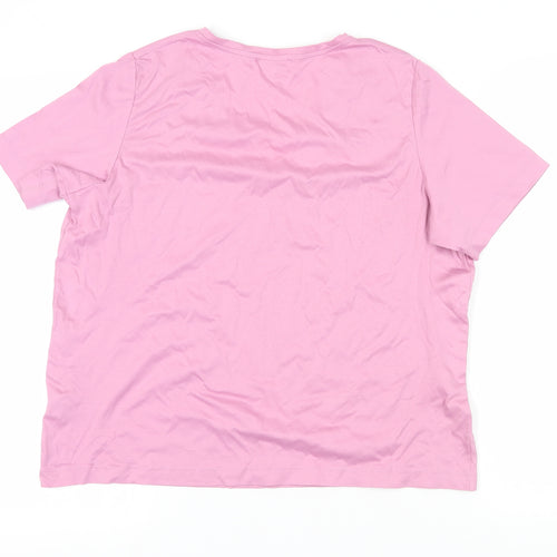 Jaeger Women's Pink V-Neck T-Shirt Size 14