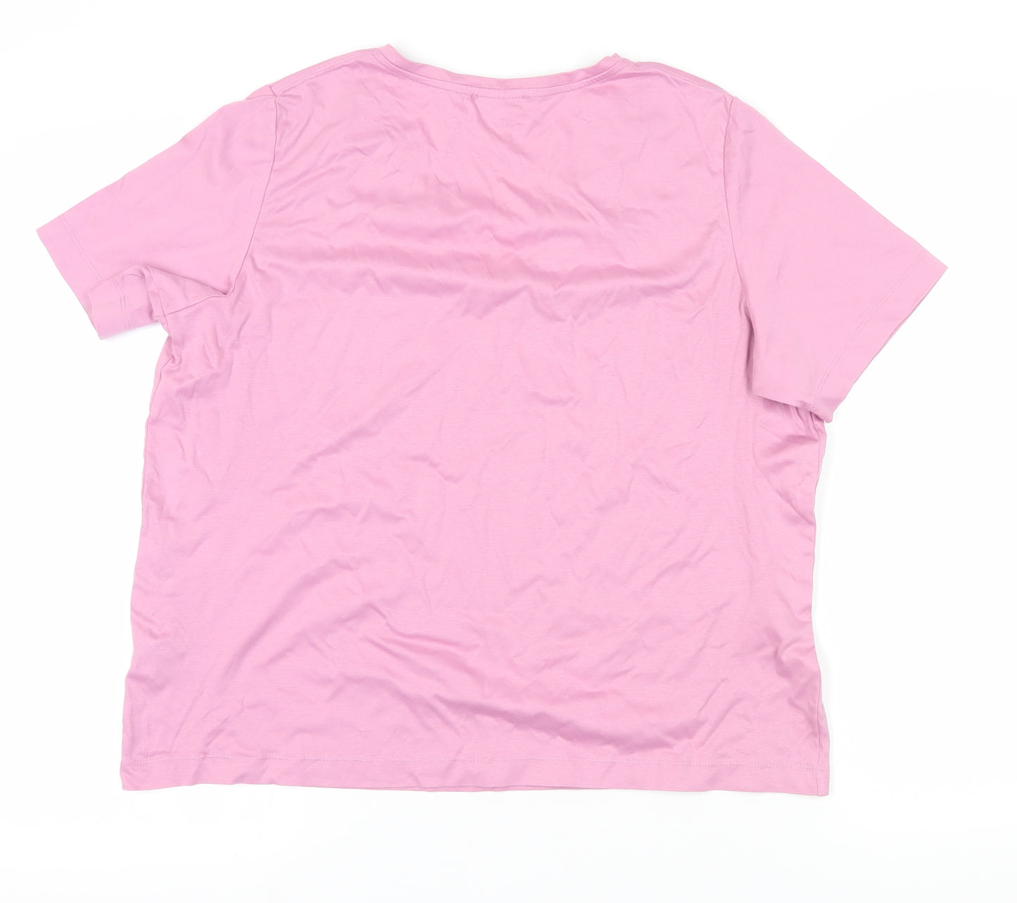 Jaeger Women's Pink V-Neck T-Shirt Size 14