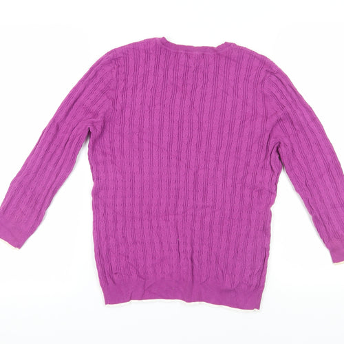 Laura Ashley Women's Pink V-Neck Jumper UK 12