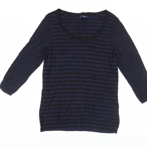 Gap Women's Black Striped Pullover Jumper M