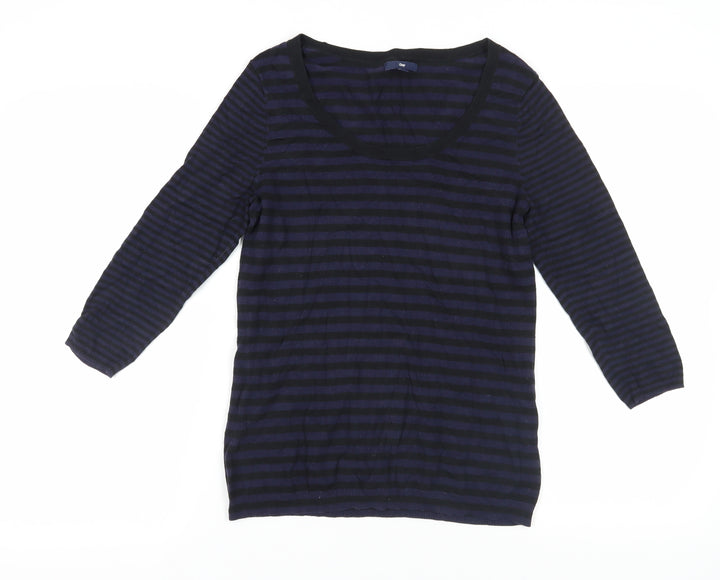Gap Women's Black Striped Pullover Jumper M