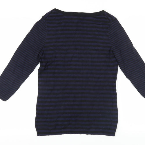 Gap Women's Black Striped Pullover Jumper M