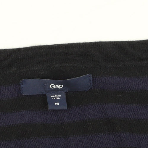 Gap Women's Black Striped Pullover Jumper M
