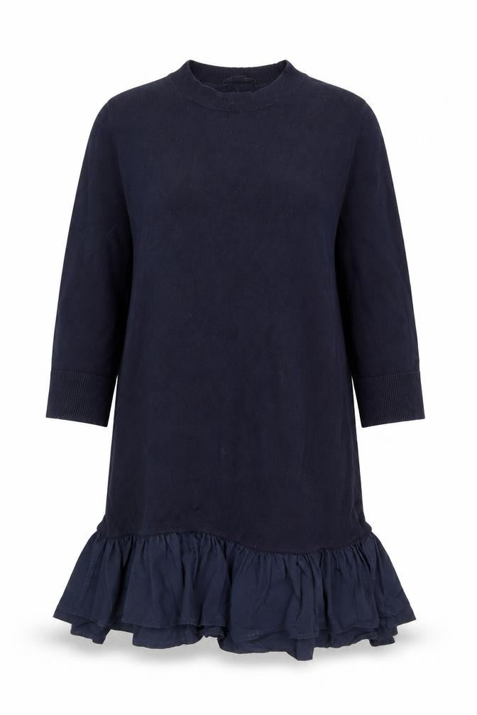 Front view of COS Women's Black Shift Dress, size 12, Cotton
