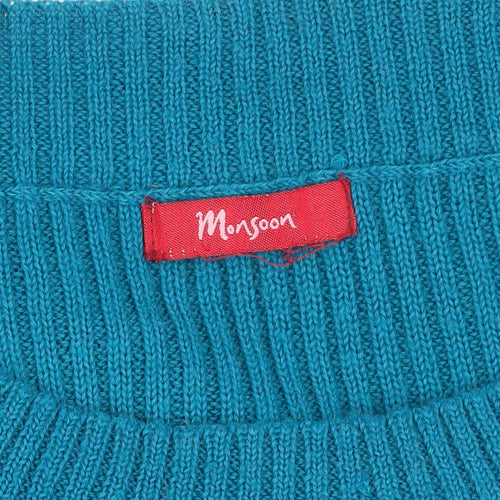 Monsoon Teal Women's Tunic Jumper - M - Wool Blend