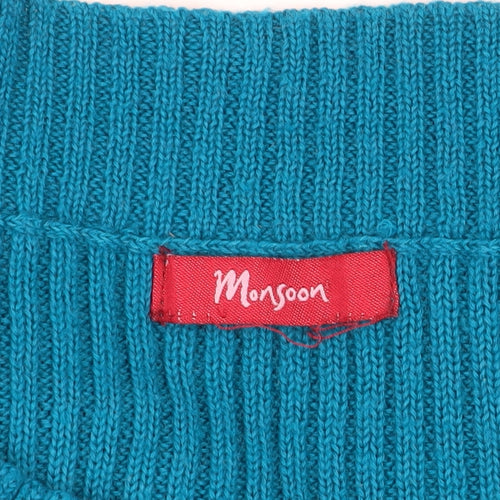 Monsoon Teal Women's Tunic Jumper - M - Wool Blend