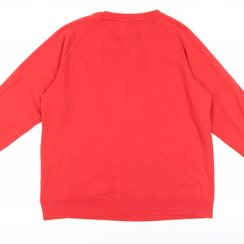 Hush Women's Red Pullover Sweatshirt M - Cozy Casual Cotton Blend