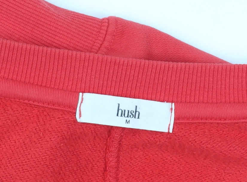 Hush Women's Red Pullover Sweatshirt M - Cozy Casual Cotton Blend