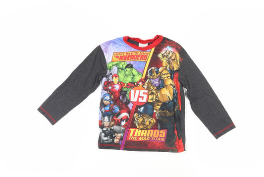 Front view of boys’ marvel avengers long sleeve t-shirt 4-5 years