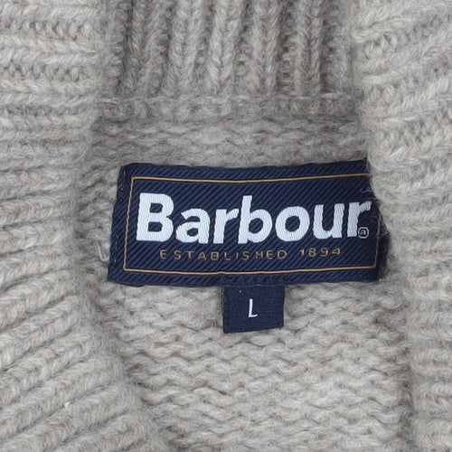 Barbour Men's Beige Argyle Cardigan, Size L