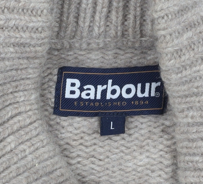 Barbour Men's Beige Argyle Cardigan, Size L