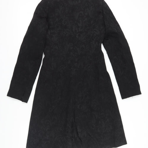 MNG Women's Black Jacquard Coat Size 10 Long Sleeve