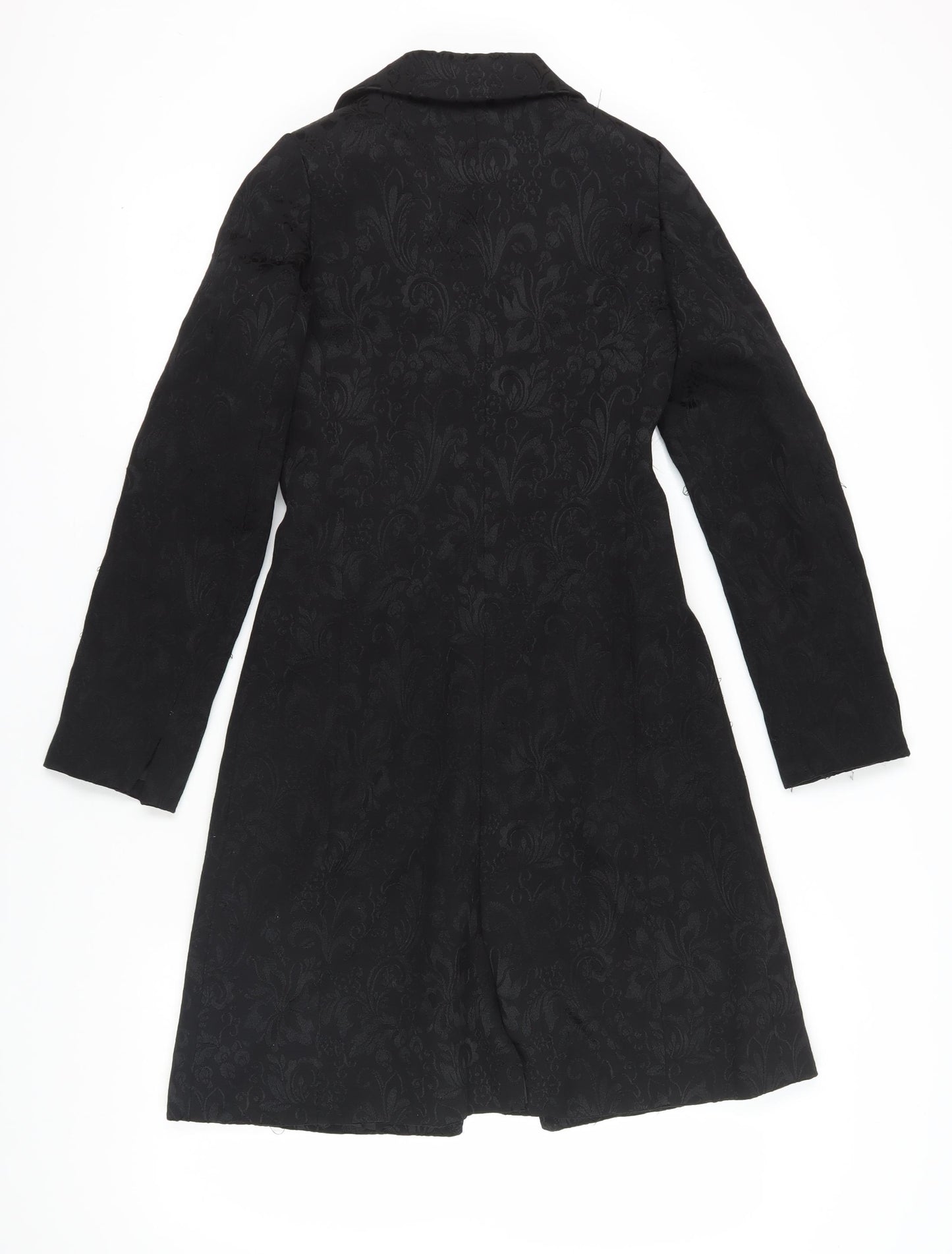 MNG Women's Black Jacquard Coat Size 10 Long Sleeve