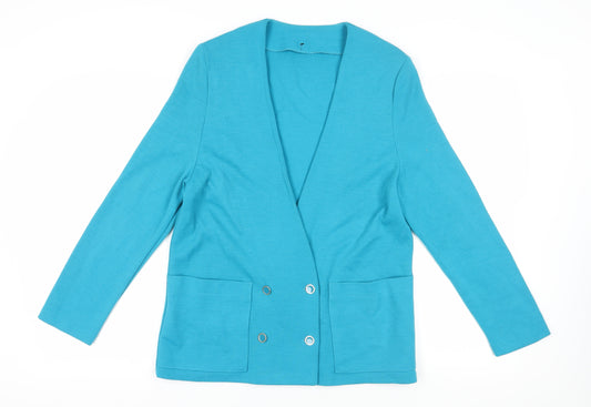 St Michael Women's Blue Cardigan, Size 12, Long Sleeve