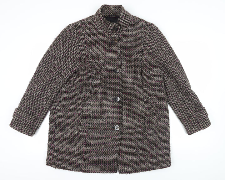 Marks and Spencer Women's Multicoloured Tweed Coat Size 18