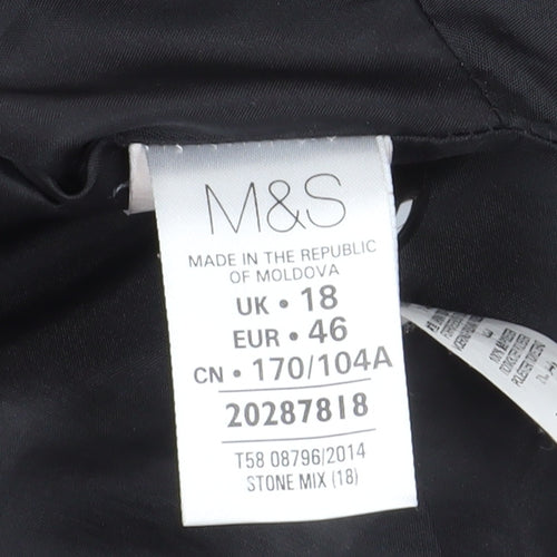 Marks and Spencer Women's Multicoloured Tweed Coat Size 18