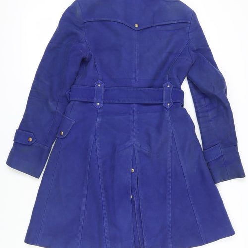 Karen Millen Blue Long Coat Women's Size 10 Belted