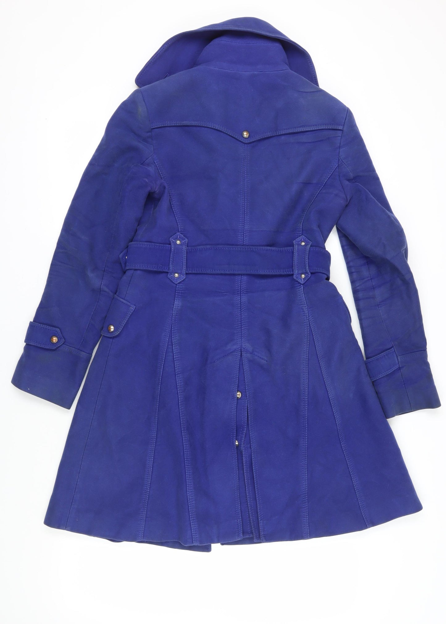 Karen Millen Blue Long Coat Women's Size 10 Belted