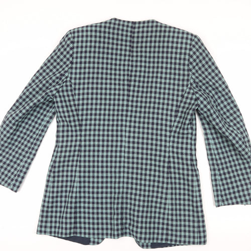 et al. Women's Blue Check Suit Jacket, Size 14