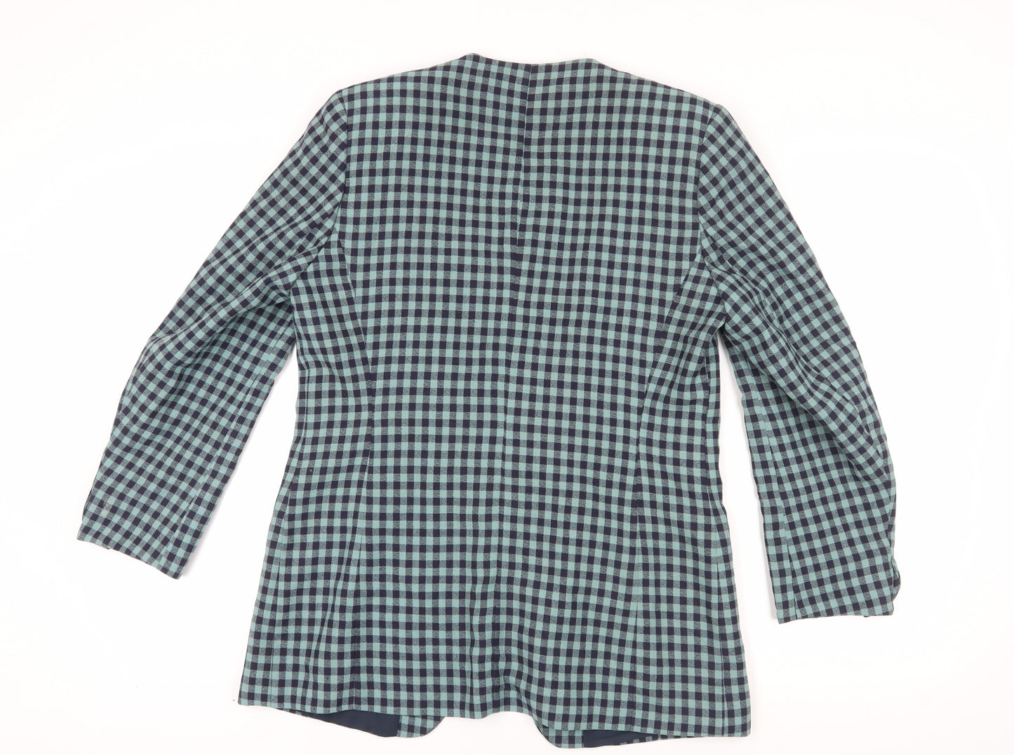 et al. Women's Blue Check Suit Jacket, Size 14