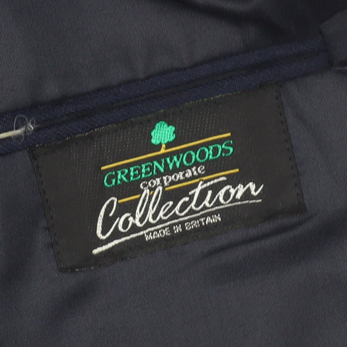 Men's Greenwoods Blue Blazer 36R Notch Collar