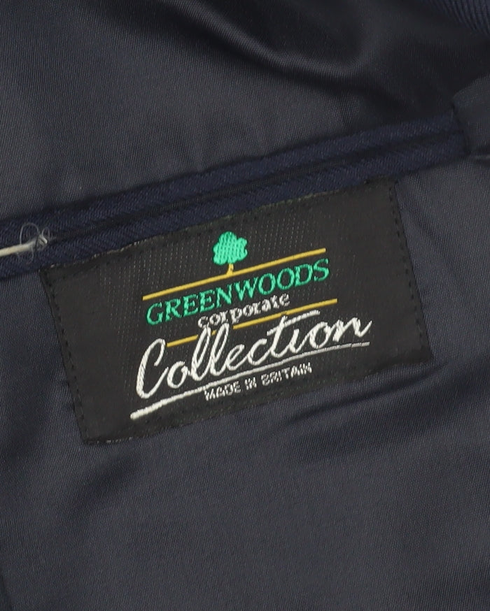 Men's Greenwoods Blue Blazer 36R Notch Collar