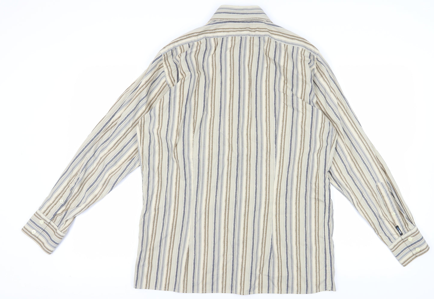 Peter Werth Men's Beige Striped Shirt L
