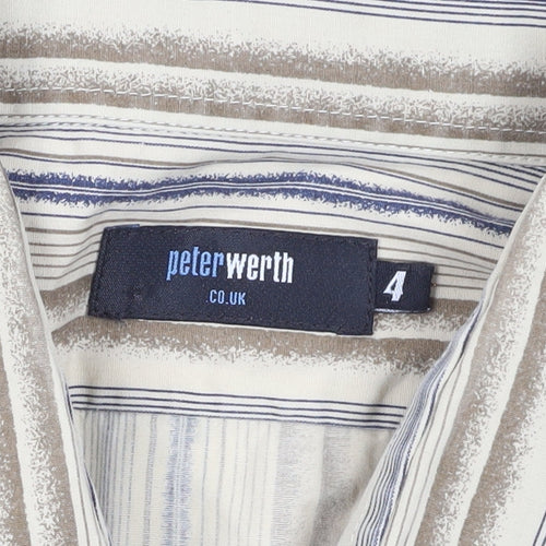 Peter Werth Men's Beige Striped Shirt L