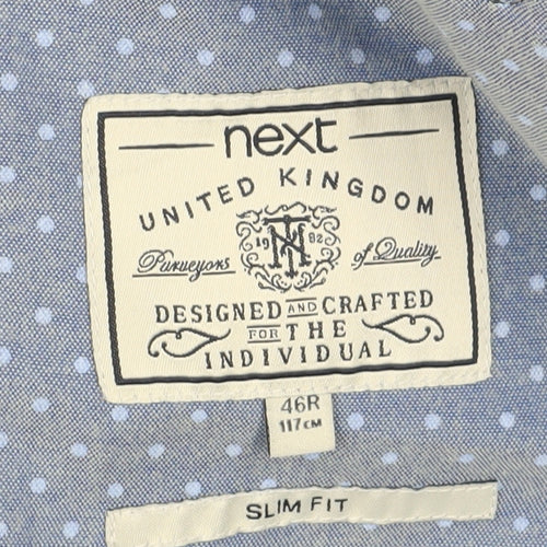 Next Men's Slim Fit Blue Linen Blazer 46R