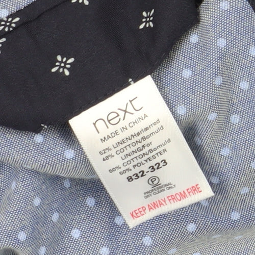 Next Men's Slim Fit Blue Linen Blazer 46R