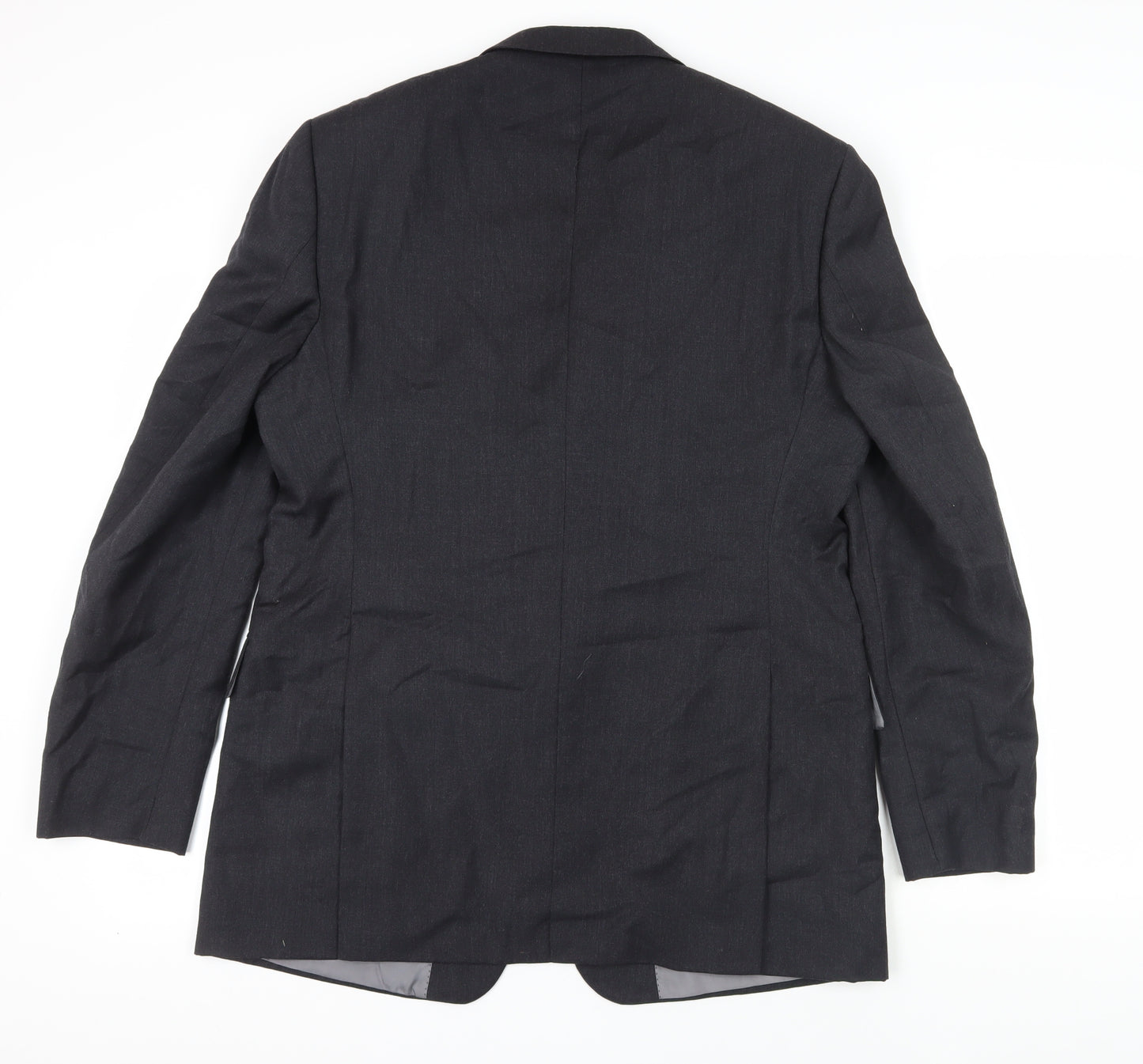 Odermark Men's Black Wool Blazer, Size 44, Regular Fit