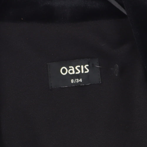 Oasis Women's Black Tuxedo Jacket, Size 8, Elegant Shawl Lapel