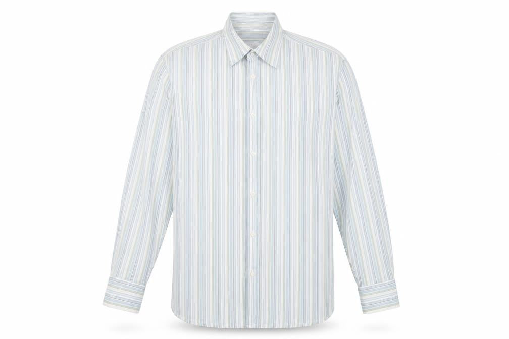 Calvin Klein Men's Blue Striped Button-Up Shirt M