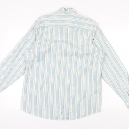 Calvin Klein Men's Blue Striped Button-Up Shirt M