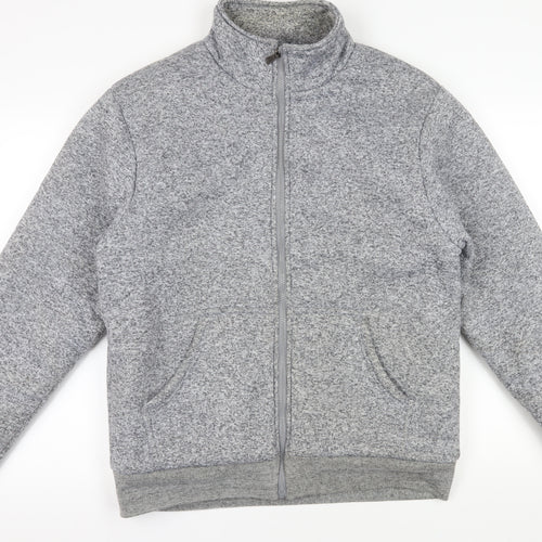 Tom Hagan Grey Fleece Bomber Jacket Men