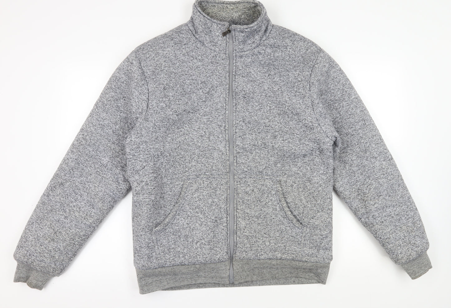 Tom Hagan Grey Fleece Bomber Jacket Men