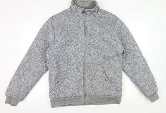 Tom Hagan Grey Fleece Bomber Jacket Men