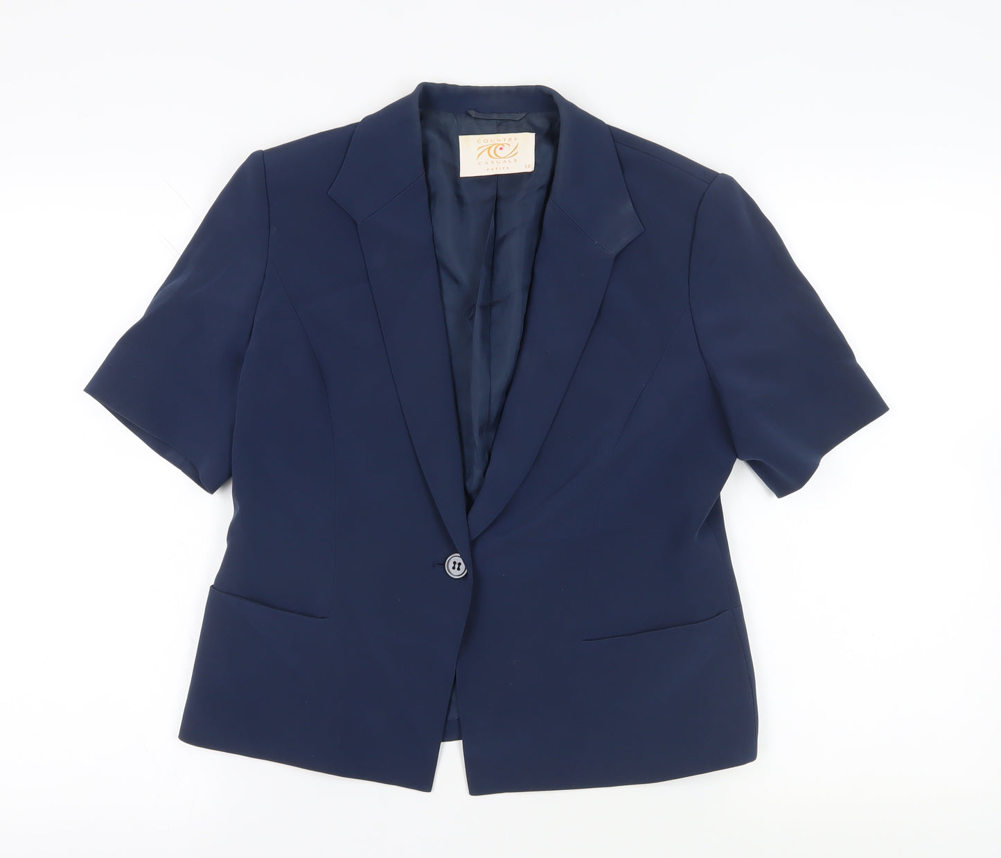 Country Casuals Women's Blue Silk Suit Jacket 12