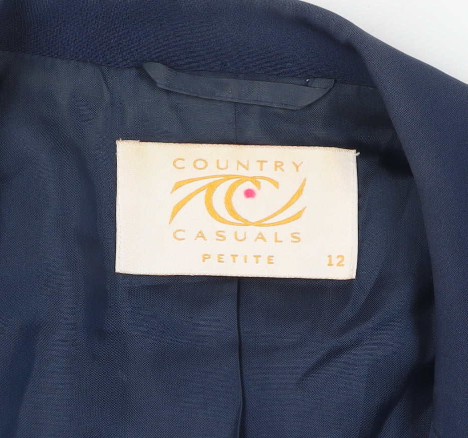 Country Casuals Women's Blue Silk Suit Jacket 12