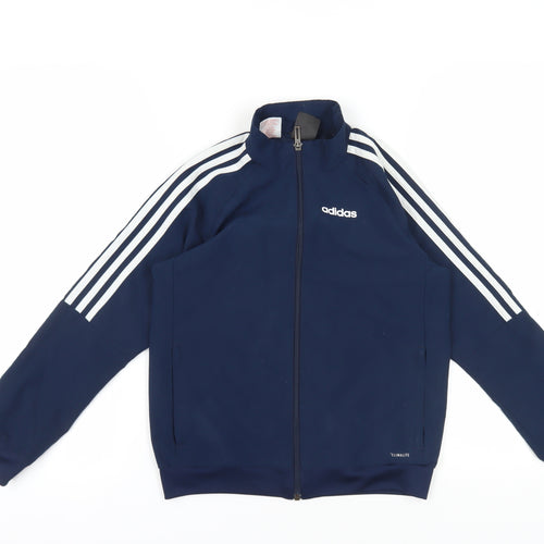 Adidas Boys Blue Full Zip Sports Sweatshirt, 9-10 Years
