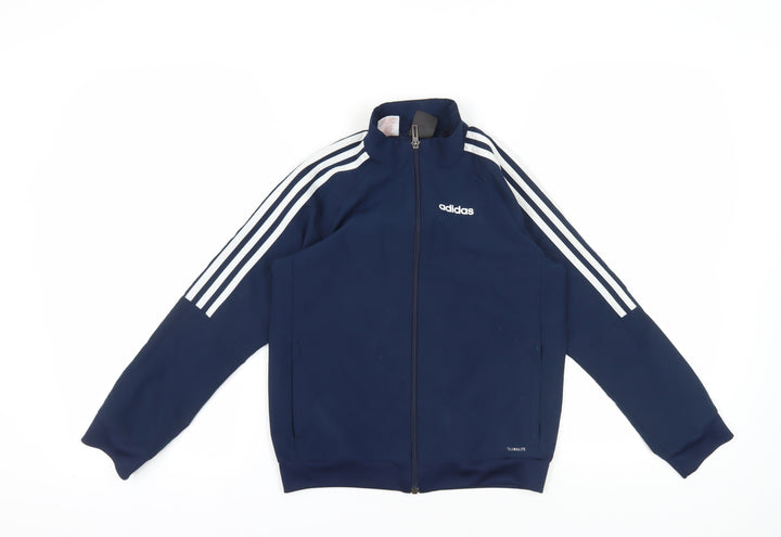 Adidas Boys Blue Full Zip Sports Sweatshirt, 9-10 Years
