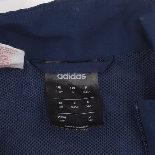 Adidas Boys Blue Full Zip Sports Sweatshirt, 9-10 Years