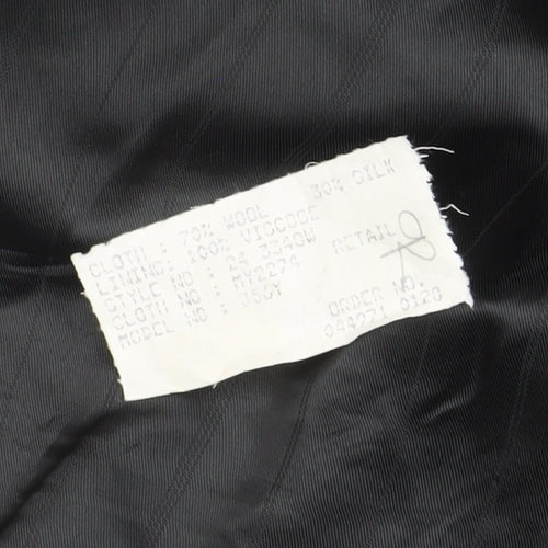 Jaeger Grey Wool Silk Double-Breasted Blazer 42